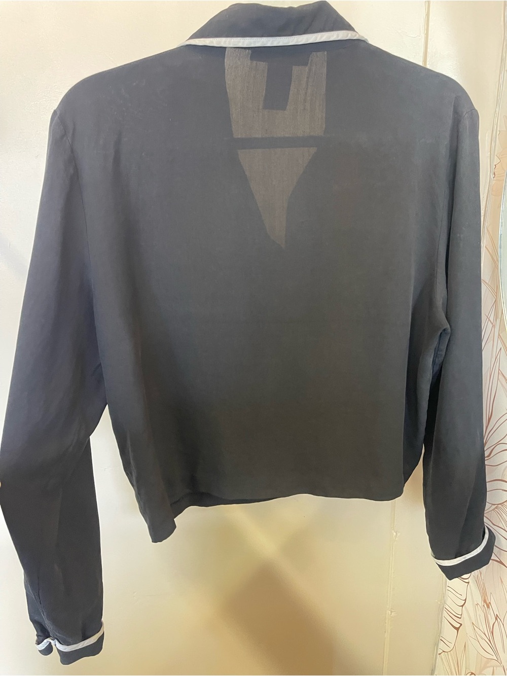 Anna And Frank Black Button-Down Shirt with White Trim